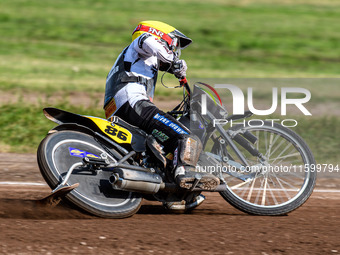 Hynek Stichauer (86) of the Czech Republic is in action during the FIM Long Track World Championship Final 5 at the Speed Centre Roden in Ro...