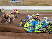 Mitch Goddard and Paul Smith (9) of Great Britain in white lead Wilfred Detz and Britget Portijk (1) of The Netherlands in yellow and Jeremy...