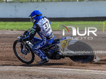 Chris Harris (37) of Great Britain competes in the FIM Long Track World Championship Final 5 at the Speed Centre Roden in Roden, Netherlands...