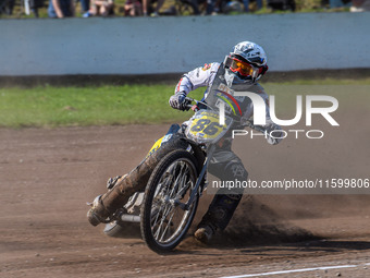 Hynek Stichauer (86) of the Czech Republic is in action during the FIM Long Track World Championship Final 5 at the Speed Centre Roden in Ro...