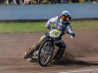 Hynek Stichauer (86) of the Czech Republic is in action during the FIM Long Track World Championship Final 5 at the Speed Centre Roden in Ro...