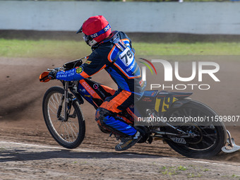 Jacob Bukhave (79) of Denmark is in action during the FIM Long Track World Championship Final 5 at the Speed Centre Roden in Roden, Netherla...