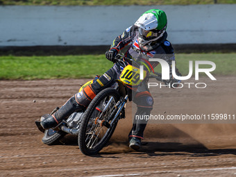 Zach Wajtknecht (109) of Great Britain is in action during the FIM Long Track World Championship Final 5 at the Speed Centre Roden in Roden,...