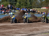 (L to R) Lukas Fienhage (125) of Germany in Green, Mathias Tresarrieu (27) of France in Yellow, Henri Ahlbom (97) of Finland in White, Tero...