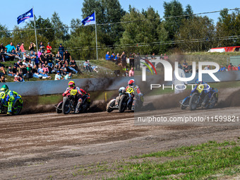 From left to right: Joachim Martens and Des Vanzonhoven (61) of Belgium in black and white, Mitch Goddard and Paul Smith (9) of Great Britai...