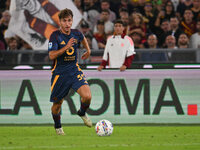 Tommaso Baldanzi of A.S. Roma is in action during the 5th day of the Serie A Championship between A.S. Roma and Udinese Calcio at the Olympi...