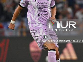 Sandi Lovric of Udinese Calcio is in action during the 5th day of the Serie A Championship between A.S. Roma and Udinese Calcio at the Olymp...