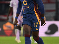 Manu Kone of A.S. Roma is in action during the 5th day of the Serie A Championship between A.S. Roma and Udinese Calcio at the Olympic Stadi...