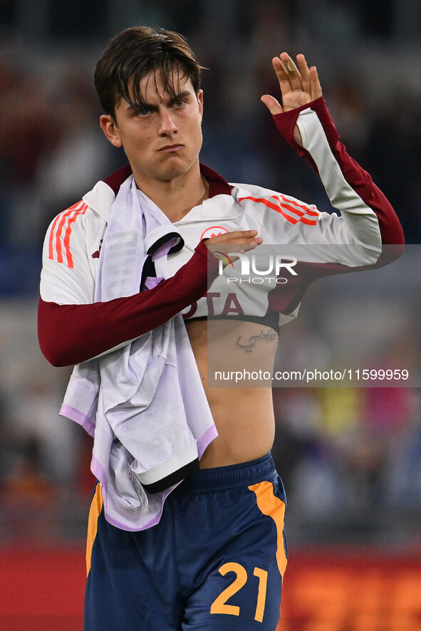 Paulo Dybala of A.S. Roma during the 5th day of the Serie A Championship between A.S. Roma and Udinese Calcio at the Olympic Stadium in Rome...