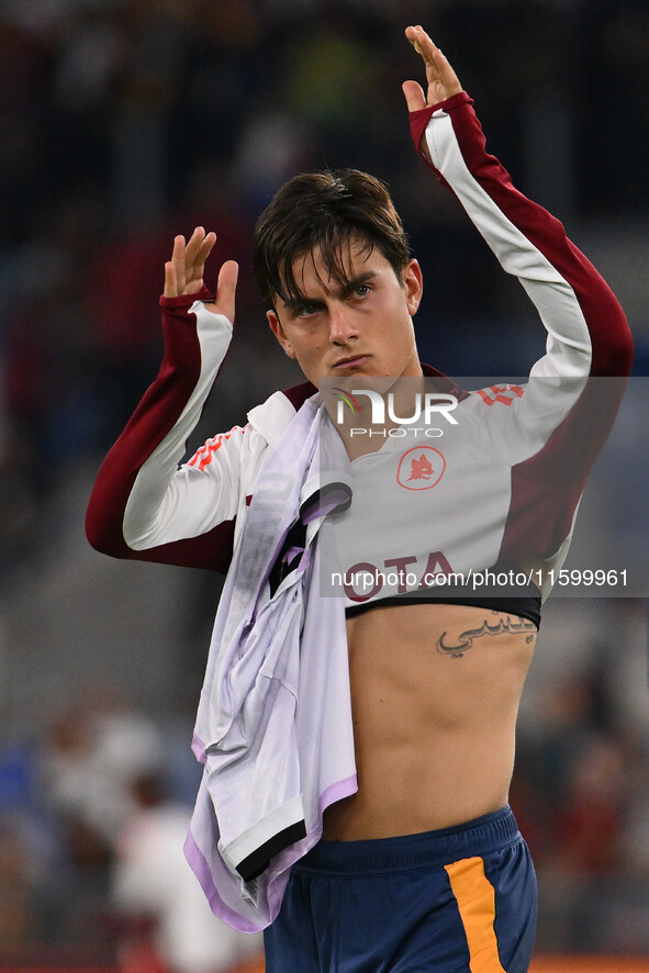 Paulo Dybala of A.S. Roma during the 5th day of the Serie A Championship between A.S. Roma and Udinese Calcio at the Olympic Stadium in Rome...