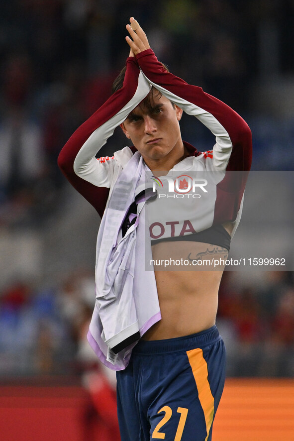 Paulo Dybala of A.S. Roma during the 5th day of the Serie A Championship between A.S. Roma and Udinese Calcio at the Olympic Stadium in Rome...