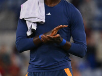 Manu Kone of A.S. Roma during the 5th day of the Serie A Championship between A.S. Roma and Udinese Calcio at the Olympic Stadium in Rome, I...