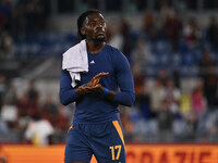 Manu Kone of A.S. Roma during the 5th day of the Serie A Championship between A.S. Roma and Udinese Calcio at the Olympic Stadium in Rome, I...