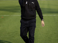 Barrow manager Stephen Clemence gestures to their fans after the Sky Bet League 2 match between Barrow and Newport County at Holker Street i...