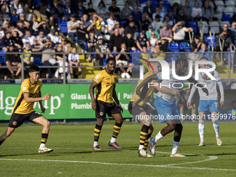 Barrow's Katia Kouyate is in action during the Sky Bet League 2 match between Barrow and Newport County at Holker Street in Barrow-in-Furnes...