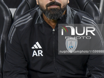 Ali Abdulla Al-Marri, head coach of Al Wakrah SC, reacts during the Ooredoo Qatar Stars League 24/25 match between Al Rayyan SC and Al Wakra...