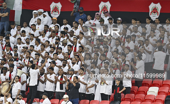 Fans of Al Rayyan SC during the Ooredoo Qatar Stars League 24/25 match between Al Rayyan SC and Al Wakrah SC at Ahmad Bin Ali Stadium in Doh...