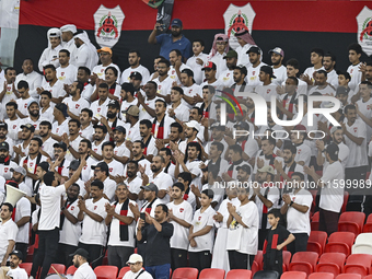 Fans of Al Rayyan SC during the Ooredoo Qatar Stars League 24/25 match between Al Rayyan SC and Al Wakrah SC at Ahmad Bin Ali Stadium in Doh...