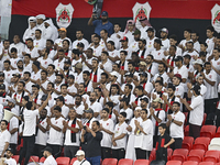 Fans of Al Rayyan SC during the Ooredoo Qatar Stars League 24/25 match between Al Rayyan SC and Al Wakrah SC at Ahmad Bin Ali Stadium in Doh...