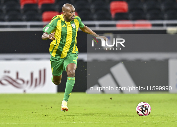 Abdelkarim Hassan of Al Wakrah SC plays in the Ooredoo Qatar Stars League 24/25 match between Al Rayyan SC and Al Wakrah SC at Ahmad Bin Ali...