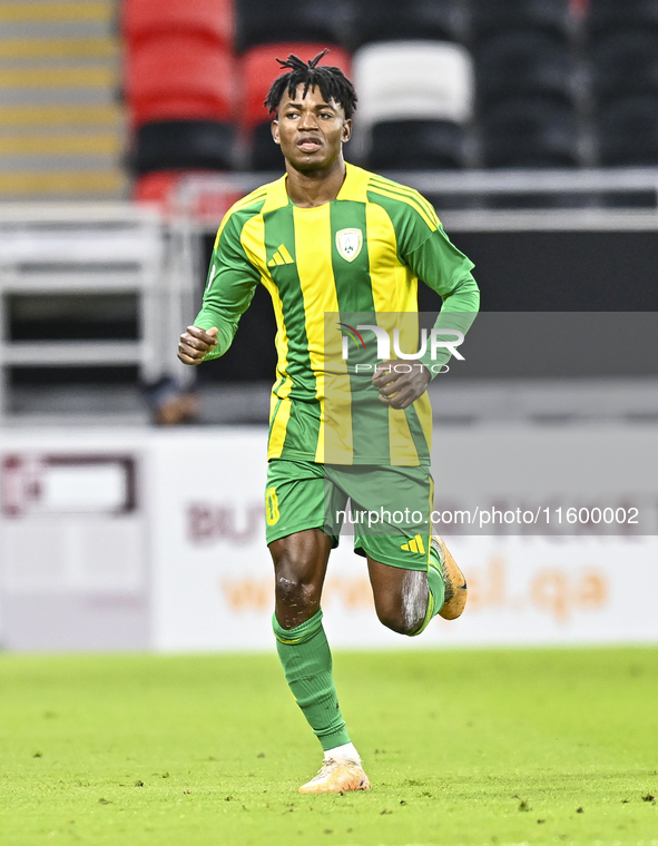 Jacinto Dala of Al Wakrah SC celebrates after scoring a goal during the Ooredoo Qatar Stars League 24/25 match between Al Rayyan SC and Al W...