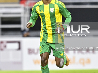 Jacinto Dala of Al Wakrah SC celebrates after scoring a goal during the Ooredoo Qatar Stars League 24/25 match between Al Rayyan SC and Al W...