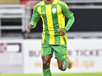 Jacinto Dala of Al Wakrah SC celebrates after scoring a goal during the Ooredoo Qatar Stars League 24/25 match between Al Rayyan SC and Al W...