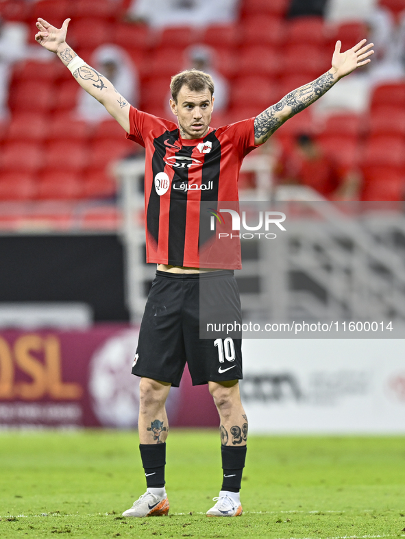 Roger Krug Guedes (#10) of Al Rayyan SC plays in the Ooredoo Qatar Stars League 24/25 match between Al Rayyan SC and Al Wakrah SC at Ahmad B...