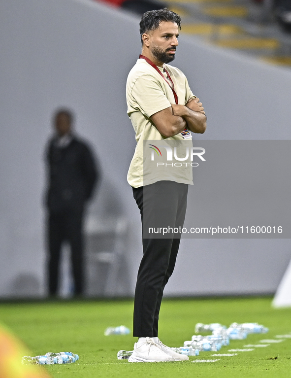 Poya Asbaghi, head coach of Al Rayyan FC, reacts during the Ooredoo Qatar Stars League 24/25 match between Al Rayyan SC and Al Wakrah SC at...