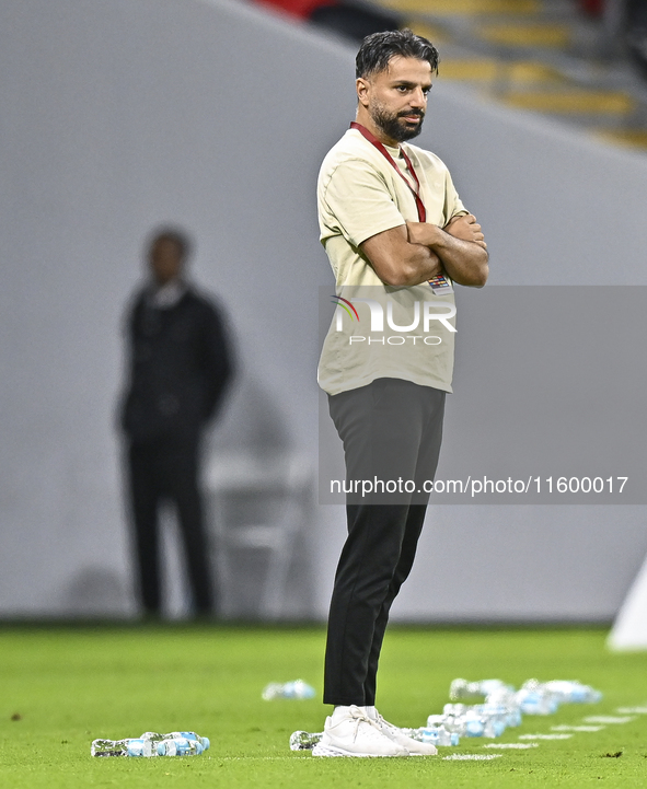 Poya Asbaghi, head coach of Al Rayyan FC, reacts during the Ooredoo Qatar Stars League 24/25 match between Al Rayyan SC and Al Wakrah SC at...