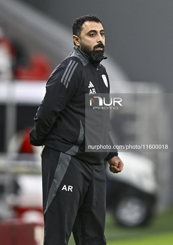 Ali Abdulla Al-Marri, head coach of Al Wakrah SC, reacts during the Ooredoo Qatar Stars League 24/25 match between Al Rayyan SC and Al Wakra...