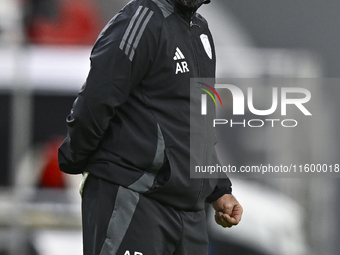 Ali Abdulla Al-Marri, head coach of Al Wakrah SC, reacts during the Ooredoo Qatar Stars League 24/25 match between Al Rayyan SC and Al Wakra...