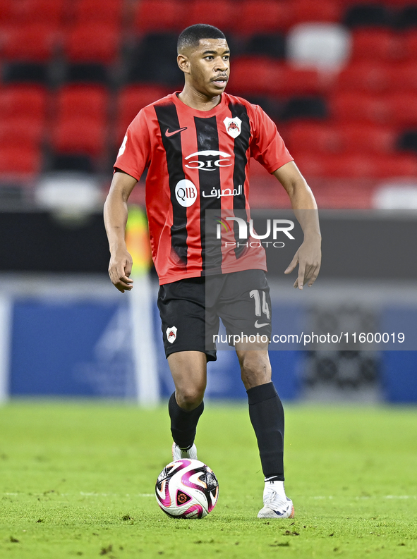 Adel Bader Al-Ahmad (#14) of Al Rayyan SC plays in the Ooredoo Qatar Stars League 24/25 match between Al Rayyan SC and Al Wakrah SC at Ahmad...