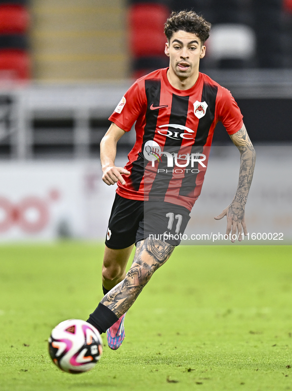 Gabriel Pereira (#11) of Al Rayyan SC plays in the Ooredoo Qatar Stars League 24/25 match between Al Rayyan SC and Al Wakrah SC at Ahmad Bin...