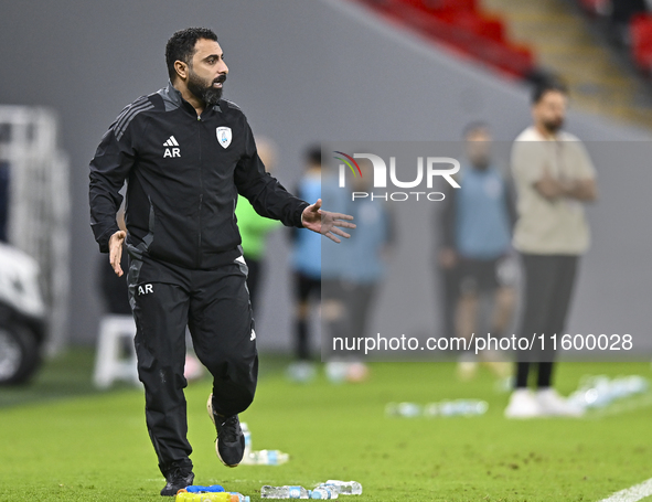 Ali Abdulla Al-Marri, head coach of Al Wakrah SC, reacts during the Ooredoo Qatar Stars League 24/25 match between Al Rayyan SC and Al Wakra...