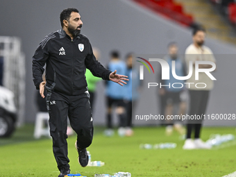 Ali Abdulla Al-Marri, head coach of Al Wakrah SC, reacts during the Ooredoo Qatar Stars League 24/25 match between Al Rayyan SC and Al Wakra...