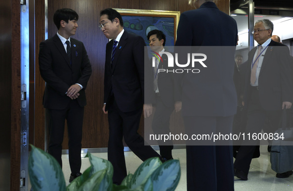 Antonio Guterres the UN Secretary General meets with the H.E. Mr. Kishida Fumio, Prime Minister, Japan at the United Nations Headquarters on...