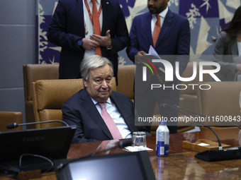 Antonio Guterres the UN Secretary General meets with the H.E. Mr. Kishida Fumio, Prime Minister, Japan at the United Nations Headquarters on...