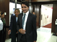 Antonio Guterres the UN Secretary General meets with H.E. Mr. Justin Trudeau, Prime Minister, Canada at the United Nations Headquarters on S...