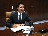 Antonio Guterres the UN Secretary General meets with H.E. Mr. Justin Trudeau, Prime Minister, Canada at the United Nations Headquarters on S...