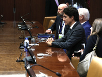 Antonio Guterres the UN Secretary General meets with H.E. Mr. Justin Trudeau, Prime Minister, Canada at the United Nations Headquarters on S...