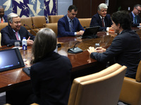 Antonio Guterres the UN Secretary General meets with H.E. Mr. Justin Trudeau, Prime Minister, Canada at the United Nations Headquarters on S...