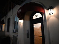 View of the apartment building where the incident takes place. One person dies and another person sustains injuries in an incident at an apa...