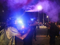 Protesters hold a demonstration against the fires and the climate situation in Brazil and for agrarian reform on Avenida Paulista, in the ce...