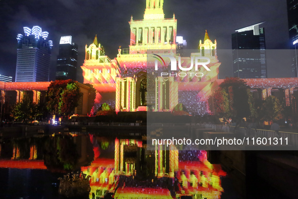 Visitors visit a historic landmark and classic Russian design exhibition center transformed into a ''Disneyland castle'' to celebrate China'...