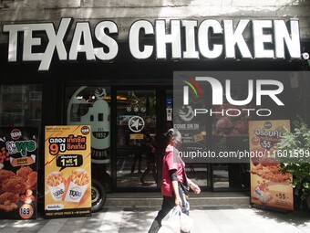 Texas Chicken restaurant on Silom Road in Bangkok, Thailand, on September 23, 2024. Texas Chicken is the international franchise of Church's...