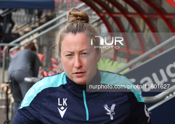 Laura Kaminski, manager of Crystal Palace Women, during the Barclays FA Women's Super League soccer match between Tottenham Hotspur Women an...