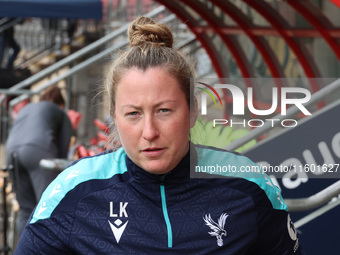 Laura Kaminski, manager of Crystal Palace Women, during the Barclays FA Women's Super League soccer match between Tottenham Hotspur Women an...