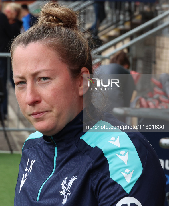 Laura Kaminski, manager of Crystal Palace Women, during the Barclays FA Women's Super League soccer match between Tottenham Hotspur Women an...