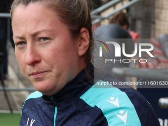 Laura Kaminski, manager of Crystal Palace Women, during the Barclays FA Women's Super League soccer match between Tottenham Hotspur Women an...